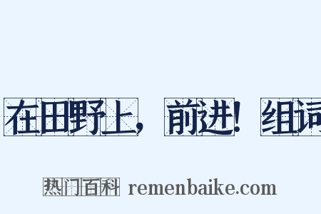 在田野上，前进！组词是什么意思的图片